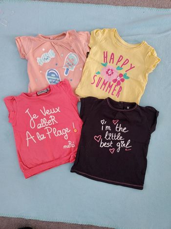 Lot 4 t-shirts 12 mois