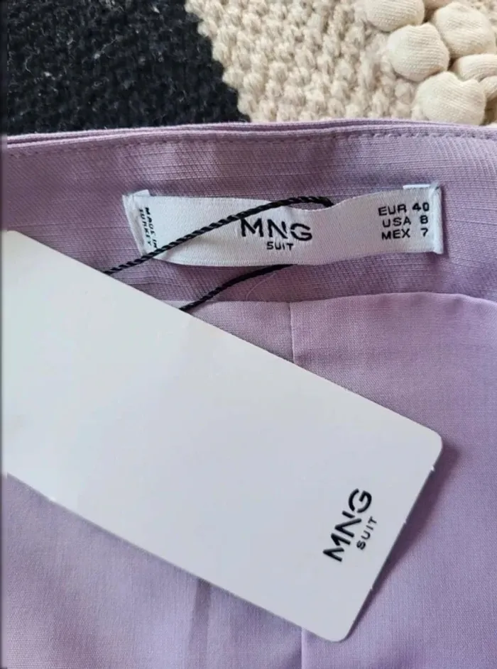 Jupe courte lila mango neuve taille 40 - photo numéro 4