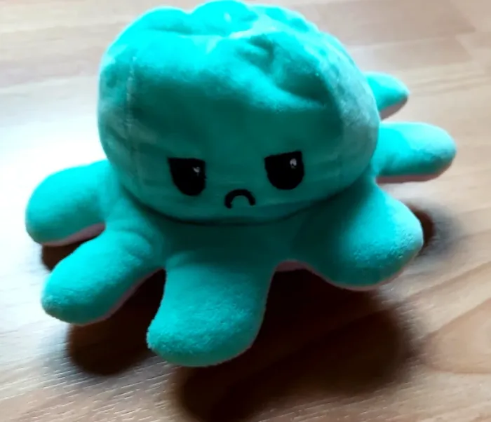 Peluche octopus réversible rose vert - photo numéro 2