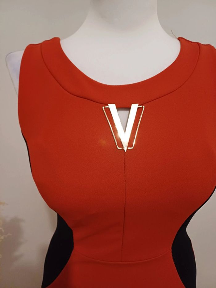 Robe chic noire et rouge taille petit S 36 - photo numéro 2