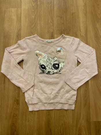 Pull maille rose fille 4/6 ans