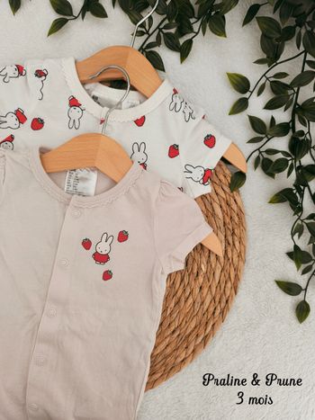 🌸 Combishort de pyjama H&M, 3 mois