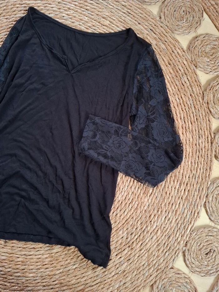 T Shirt Babou noir manches longue taille M