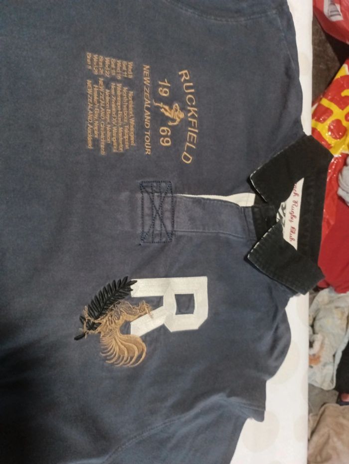 Tee shirt Polo manches longues homme Ruckfield  taille XXL sport rugby rétro vintage - photo numéro 2