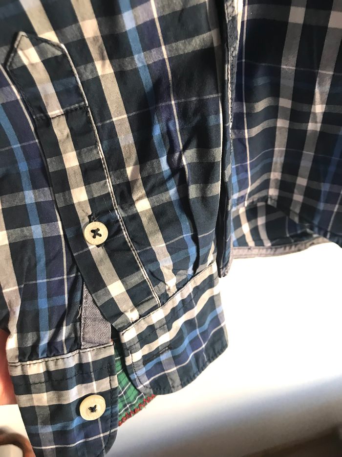 Chemise à carreaux bleu et noir homme Napapijri taille M - photo numéro 4