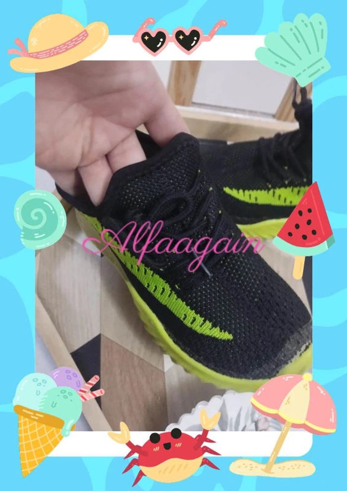 Baskets sport mixte noires/jaunes 30 - photo numéro 4