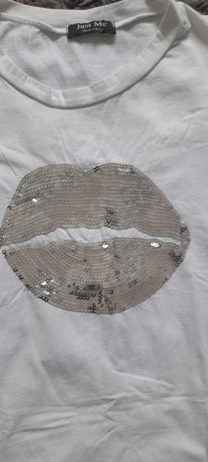 T-shirt bouche sequins - photo numéro 3
