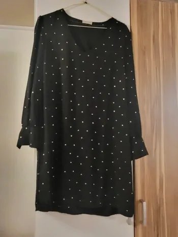 Robe mi longue à pois doré