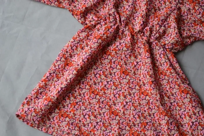 Robe courte fleurie enfant 3 ans manches bouffantes - photo numéro 3