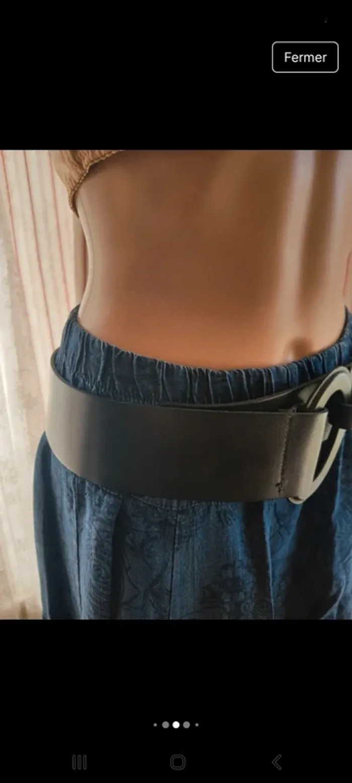 Ceinture Terre Bleue noir en cuir taille 42 80cm - photo numéro 6