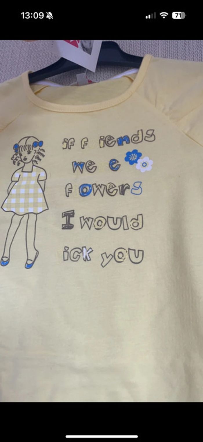 T-shirt jaune neuf 3/4 ans - photo numéro 2