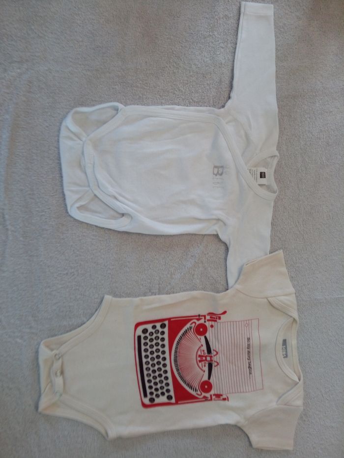 Lot de 2 bodies 3 mois (réf perso C56-C55)(familleac72)