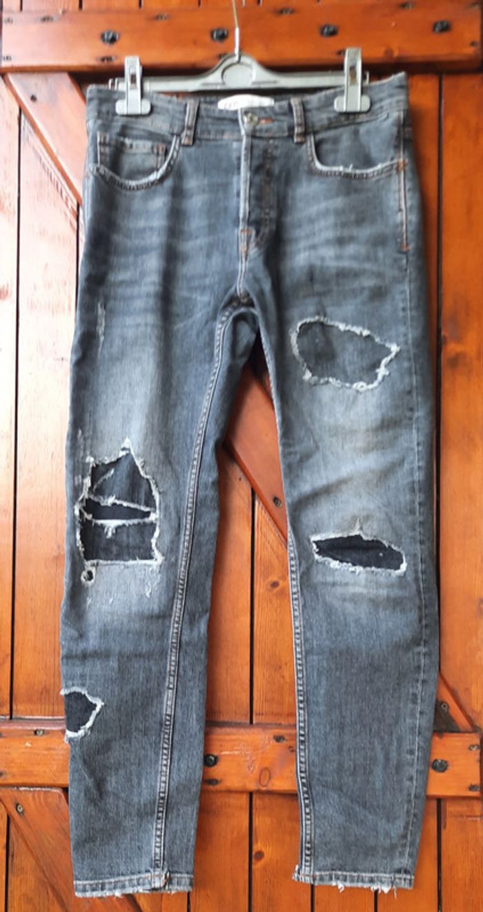 Jean gris Zara, homme, taille 40 - photo numéro 2