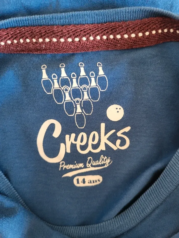 T-shirt à manches courtes bleu imprimé Creeks - photo numéro 4