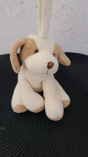 doudou chien beige marron