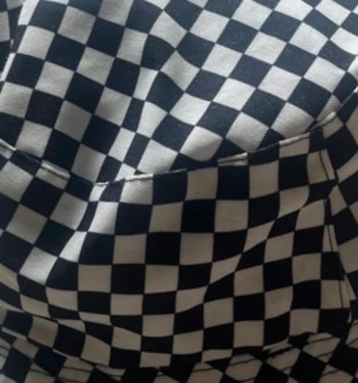 Chapeau bob réversible (noir/damier) - photo numéro 3
