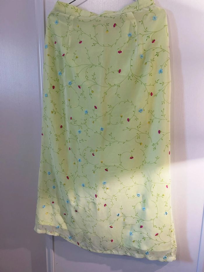 Jupe longue fluide à fleurs fendue - photo numéro 4