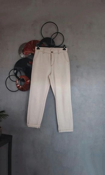 Jean beige crème large Camaïeu