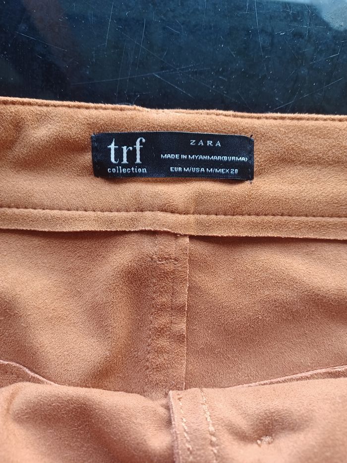 Mini jupe femme zara en daim marron M très bon état - photo numéro 2