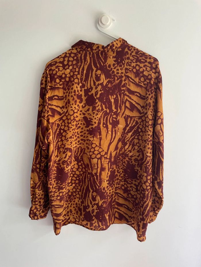 Chemise en soie bordeaux et orange Prunelle - photo numéro 5