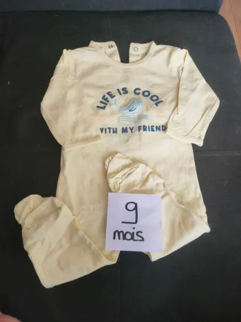 Pyjama grenouillère garçon 9 mois Kiabi