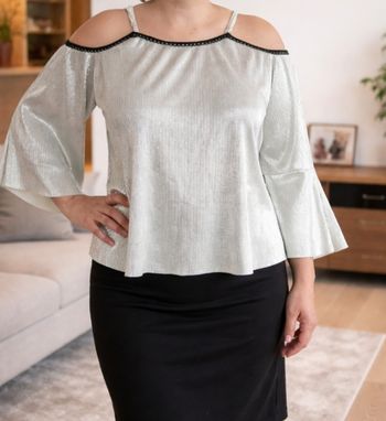 Lpb top épaule dénudé argenté neuf taille XXL