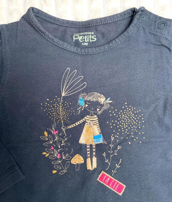 Tee-shirt fille fantaisie 12 mois, la compagnie des petits - photo numéro 3