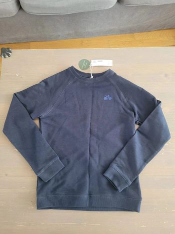 Sweat marine vélo bleu 14 ans NEUF Monoprix