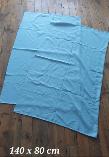 Lot de 2 grands tissus bleu turquoise 