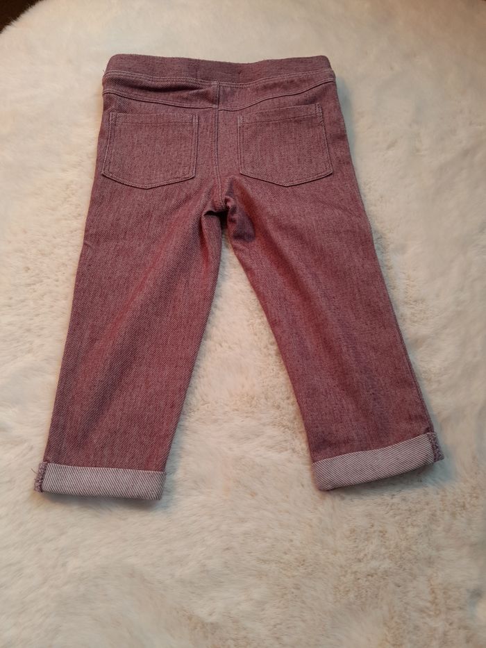 ​Joli Legging/Pantalon Style Jean Bébé Fille "Mes petits cailloux" - Rose Chiné (12 Mois / 74 cm - photo numéro 2