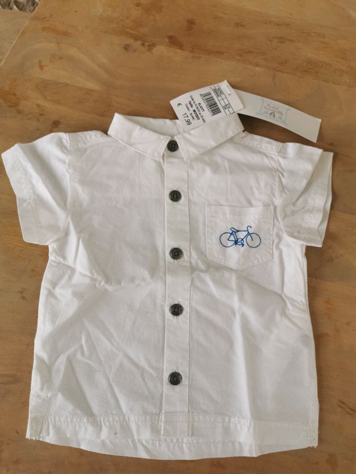 Chemise MC en coton blanche