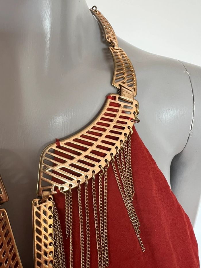 Robe élégante H&M – Terracotta/Rouille – Taille 36 - photo numéro 8