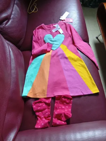 Robe fille plus collant 8ans