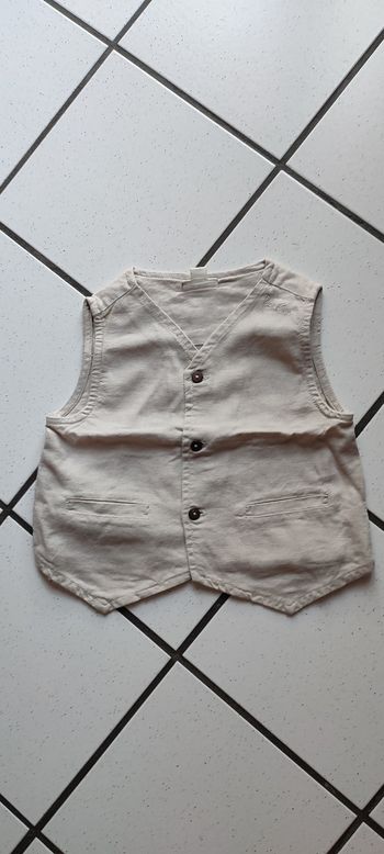 Gilet sans manche en lin 9 mois