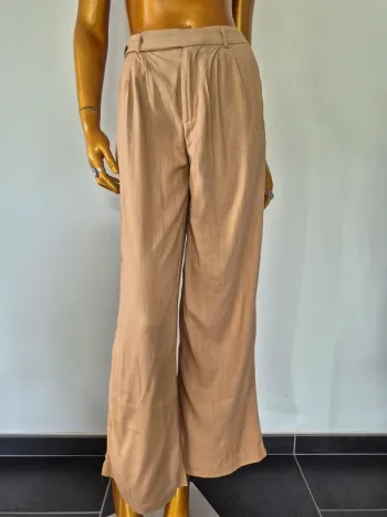 Pantalon Large Beige Femme Taille S/36