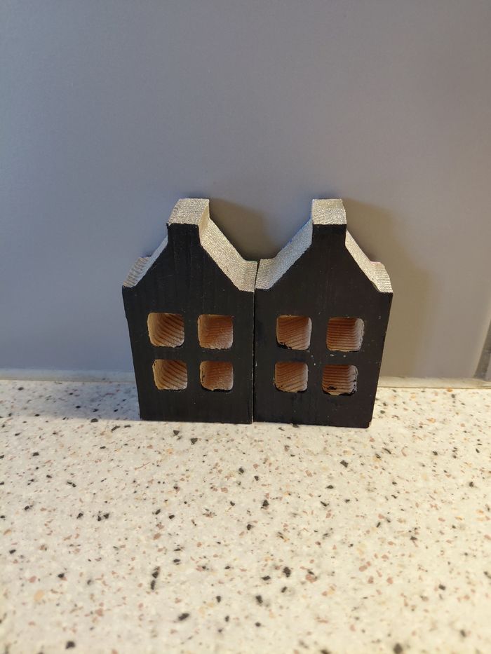 Lot de 2 petites maisonnettes faites artisanale décoratives - photo numéro 2