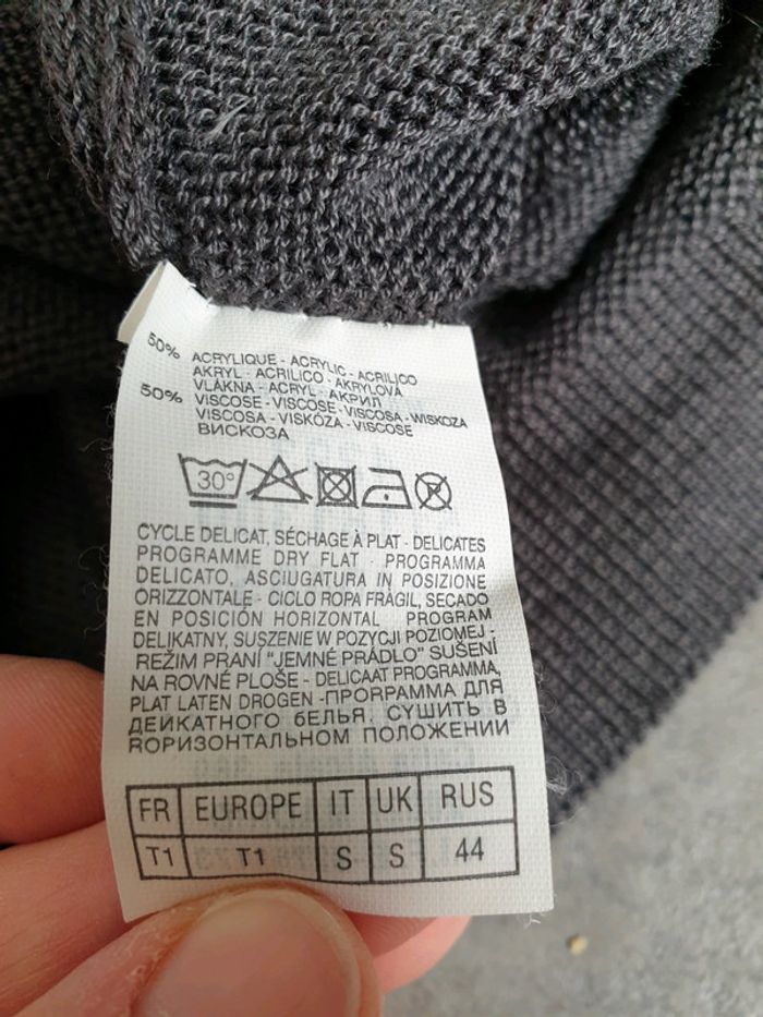 Tunique manches courtes maille fine grise - photo numéro 4