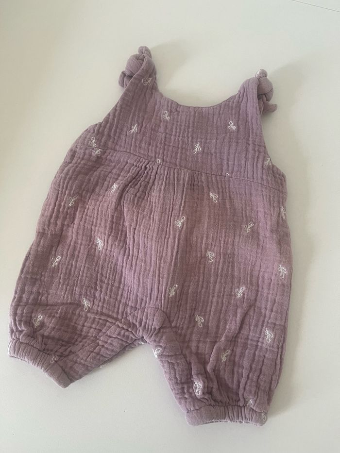 Combinaison bébé naissance brodée en gaze de coton - VERTBAUDET