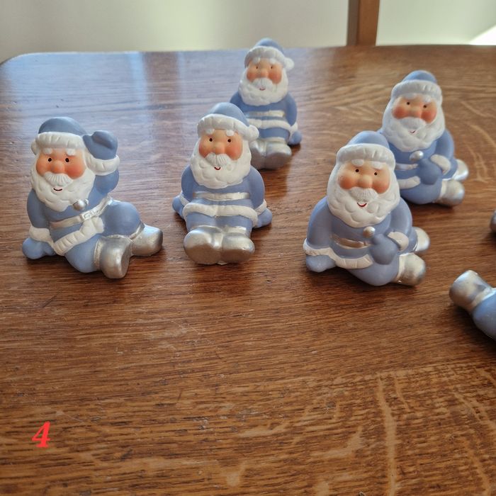 Lot de 11 Pères Noël en céramique, Neufs avec étiquettes - photo numéro 4