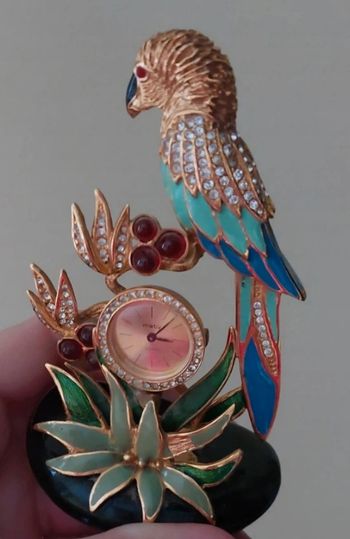 Montre de table perroquet vintage