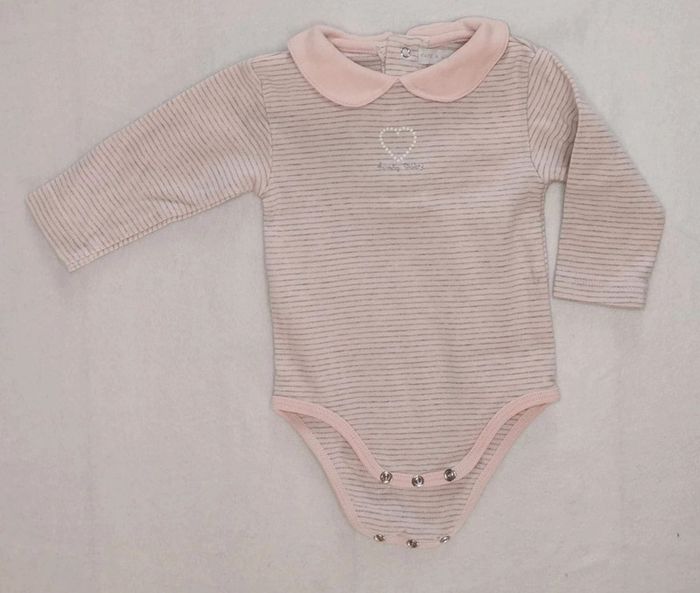 Ensemble 👣 3pieces,  pull  dpam,  pantalon  velours  okide, bodie col  claudine tao,  6mois/67cm - photo numéro 5