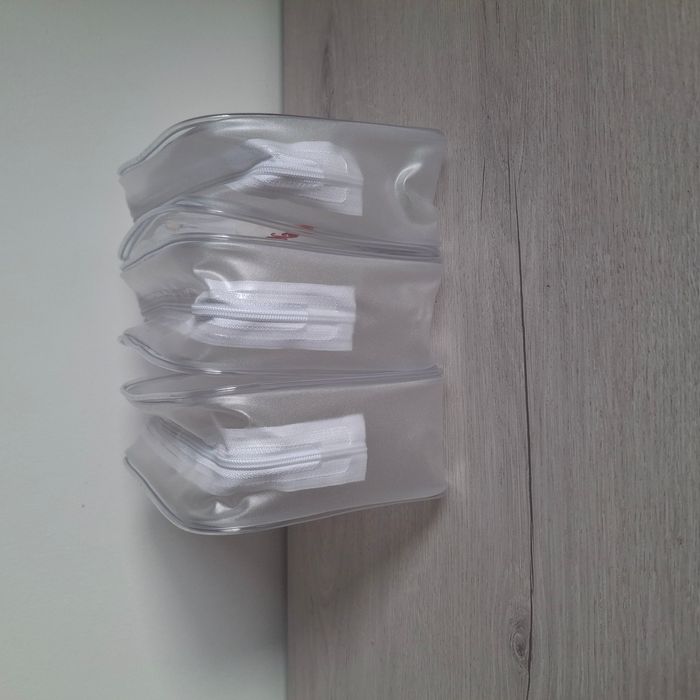 Lot de 3 trousses de toilette transparentes avec inscription fuchsia pailletée - Déesse au Naturel - photo numéro 3