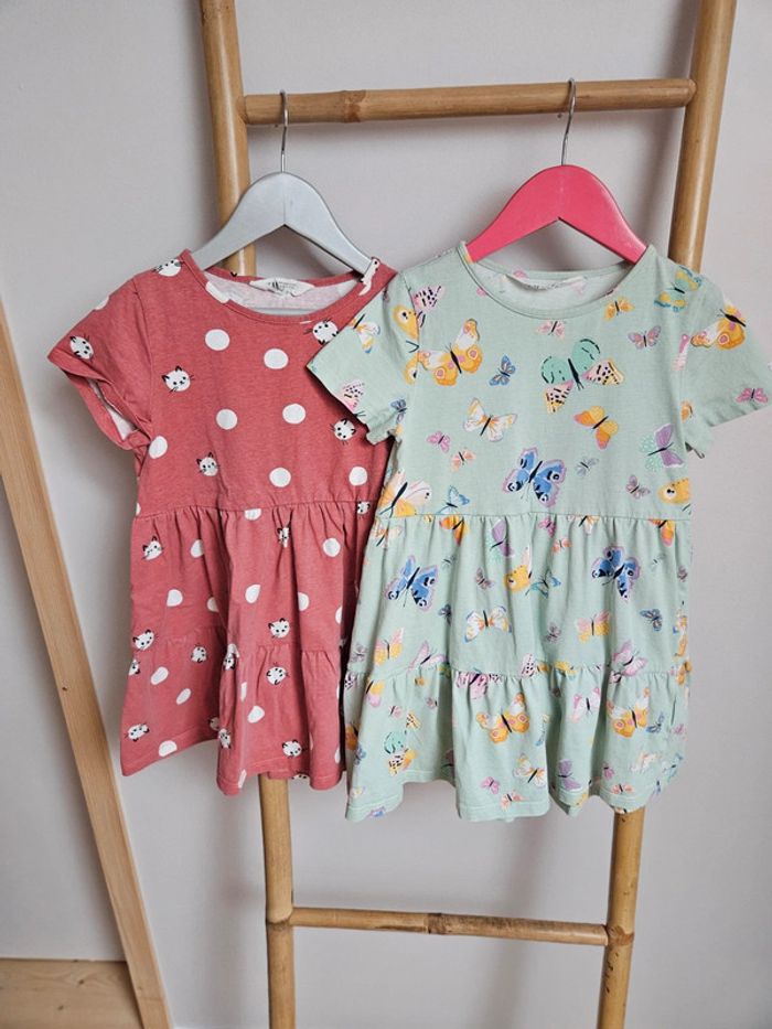 Lot de 2 robes rose et verte H&M 8 ans - photo numéro 2