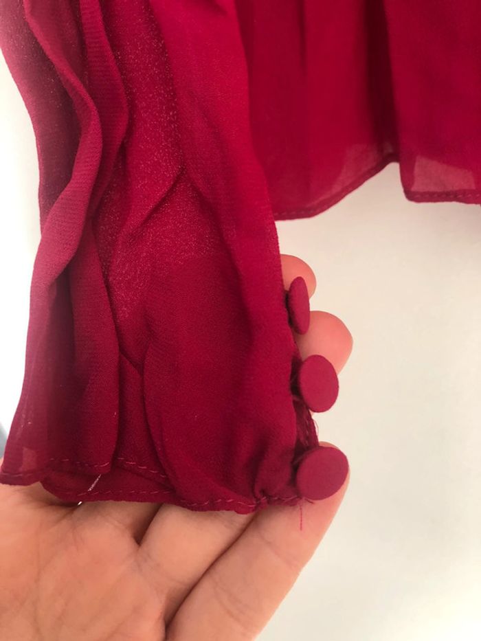 Superbe belle blouse fuchsia Zara neuve avec étiquette taille M - photo numéro 4