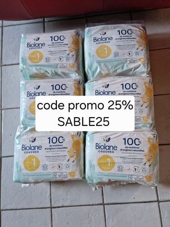 168 couches Biolane taille 1