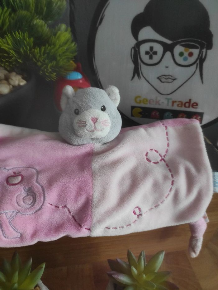 Doudou Chat Gris Pomme Gipsy Rose Peluche Plat mouchoir #geektradedoudou - photo numéro 2