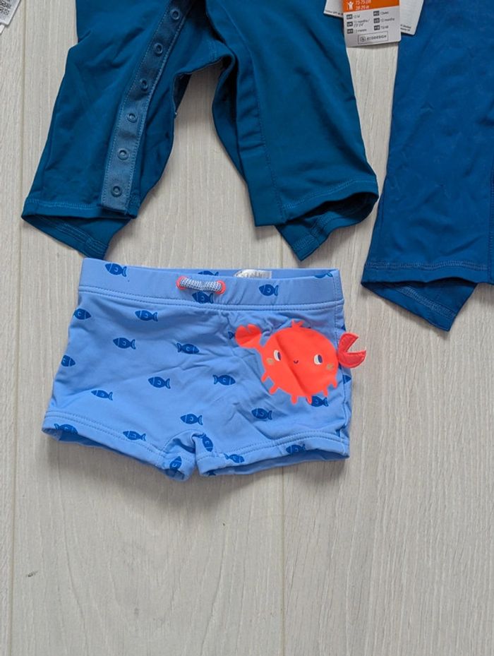 Lot 3 maillot de bain 12mois 2 maillot anti UV 50+ - photo numéro 3