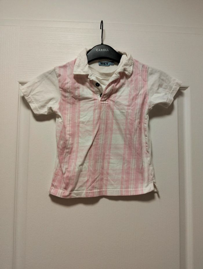 T-shirt mc rose et blanc 6 ans - photo numéro 2