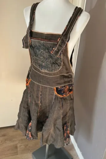 Tricot chic, robe salopette été en soie et lin femme, taille Française 38