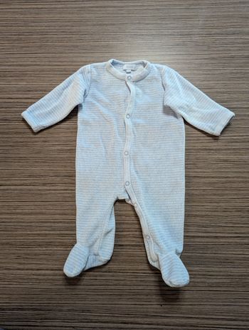 Grenouillère à rayures bleu